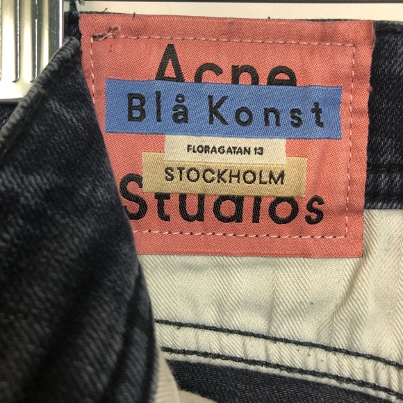 Acne Studios Melk Slim Fit Jeans in Blue Black Bla Konst Stockholm - Picture 3 of 9